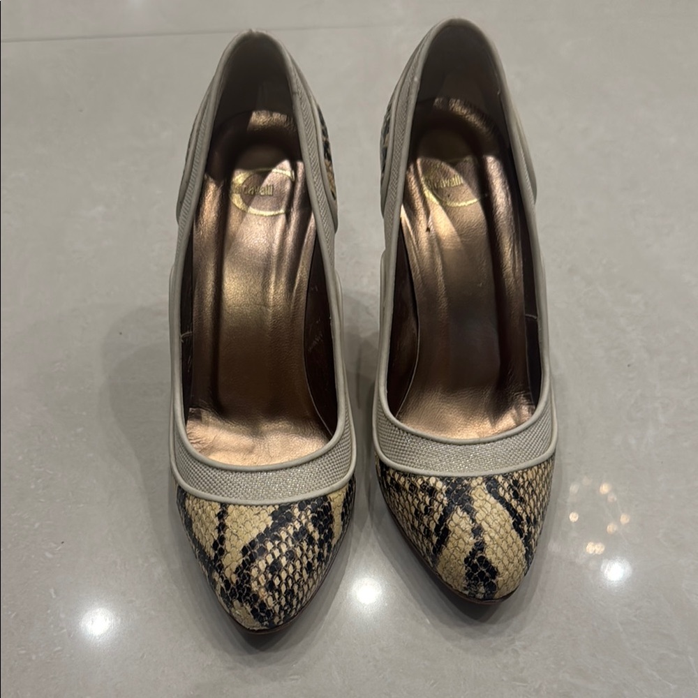 Roberto Cavalli Snakeskin Patterned Women's Heels